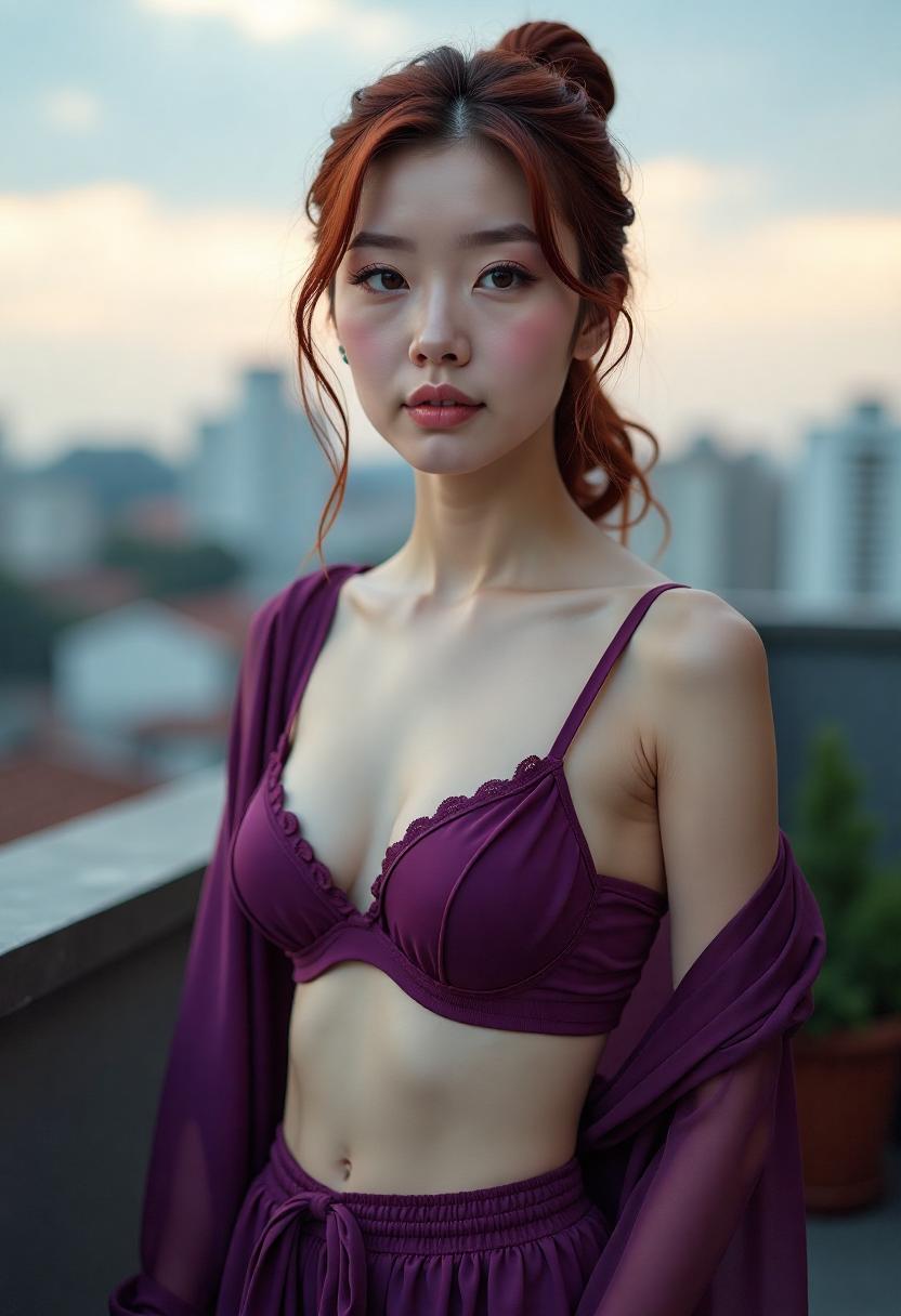 书架前站立